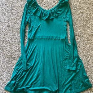 Emerald Green Ribbed Dress